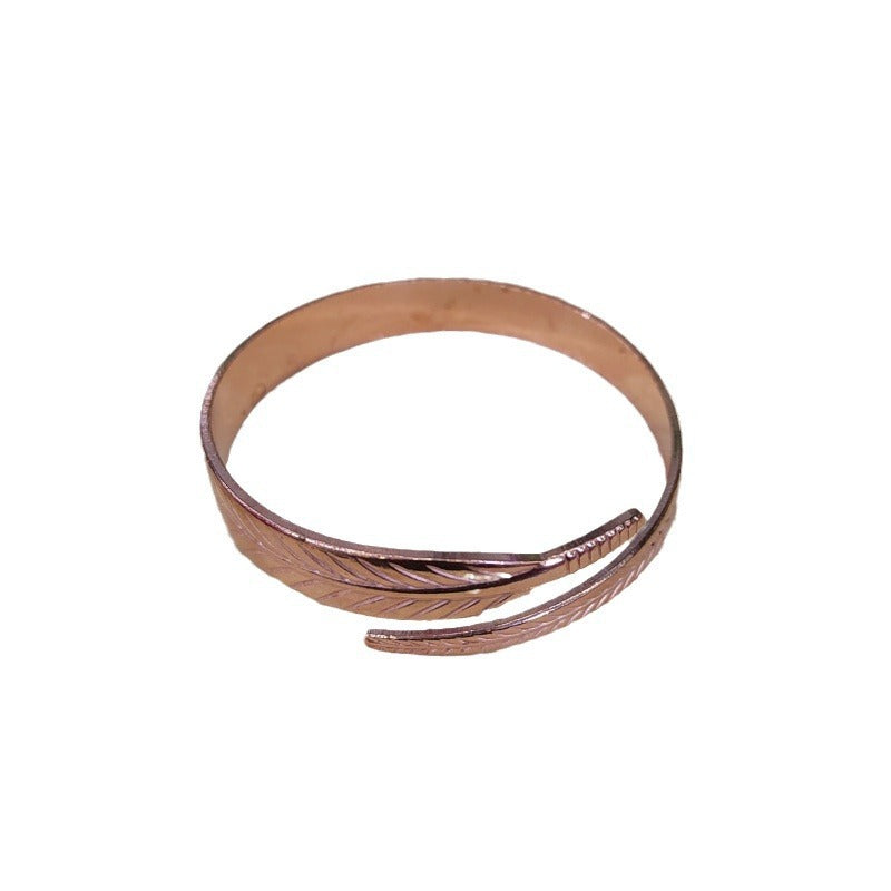 Retro Copper Leaf Pattern Bracelet