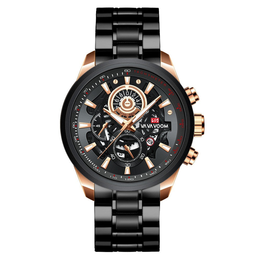 Men's Quartz Watch Black Gold | elegant business precise
