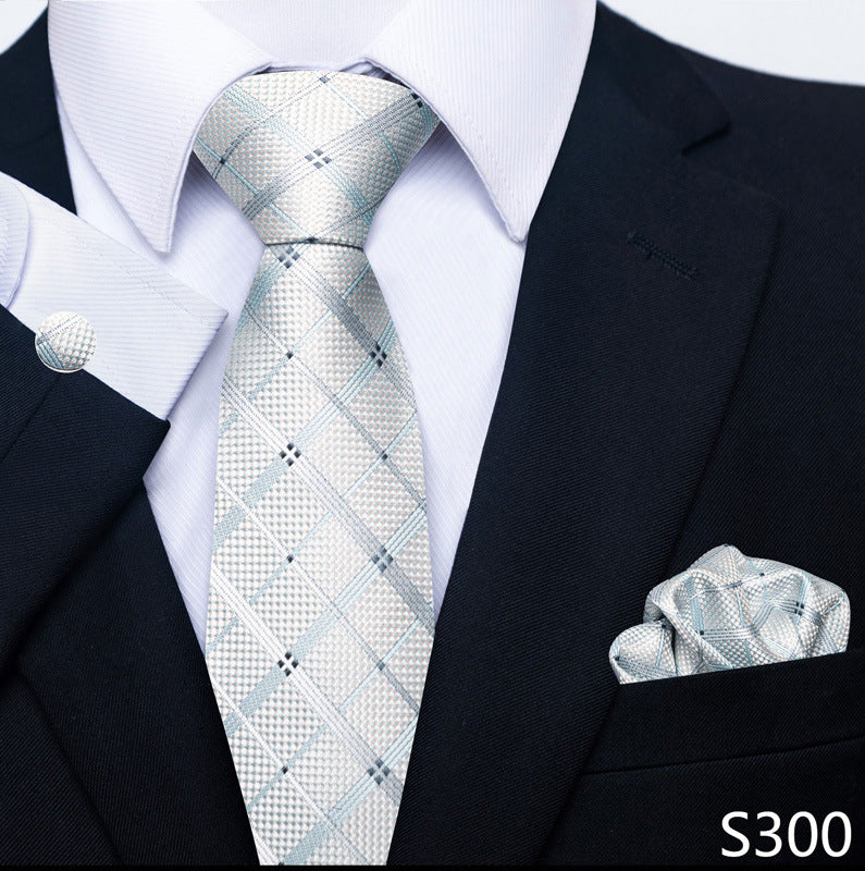 Men's Tie Set Business Scarf Cufflinks Elegant