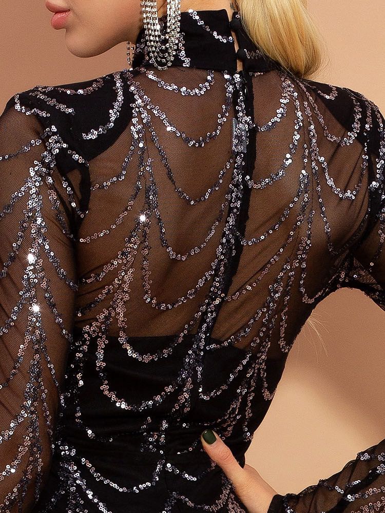 Elegant Sequin Maxi Dress – Long Sleeve Party & Evening Dress for Women