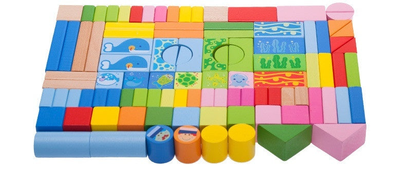 Montessori Bauklötze Kinder | Lernspielzeug kreativ bauen