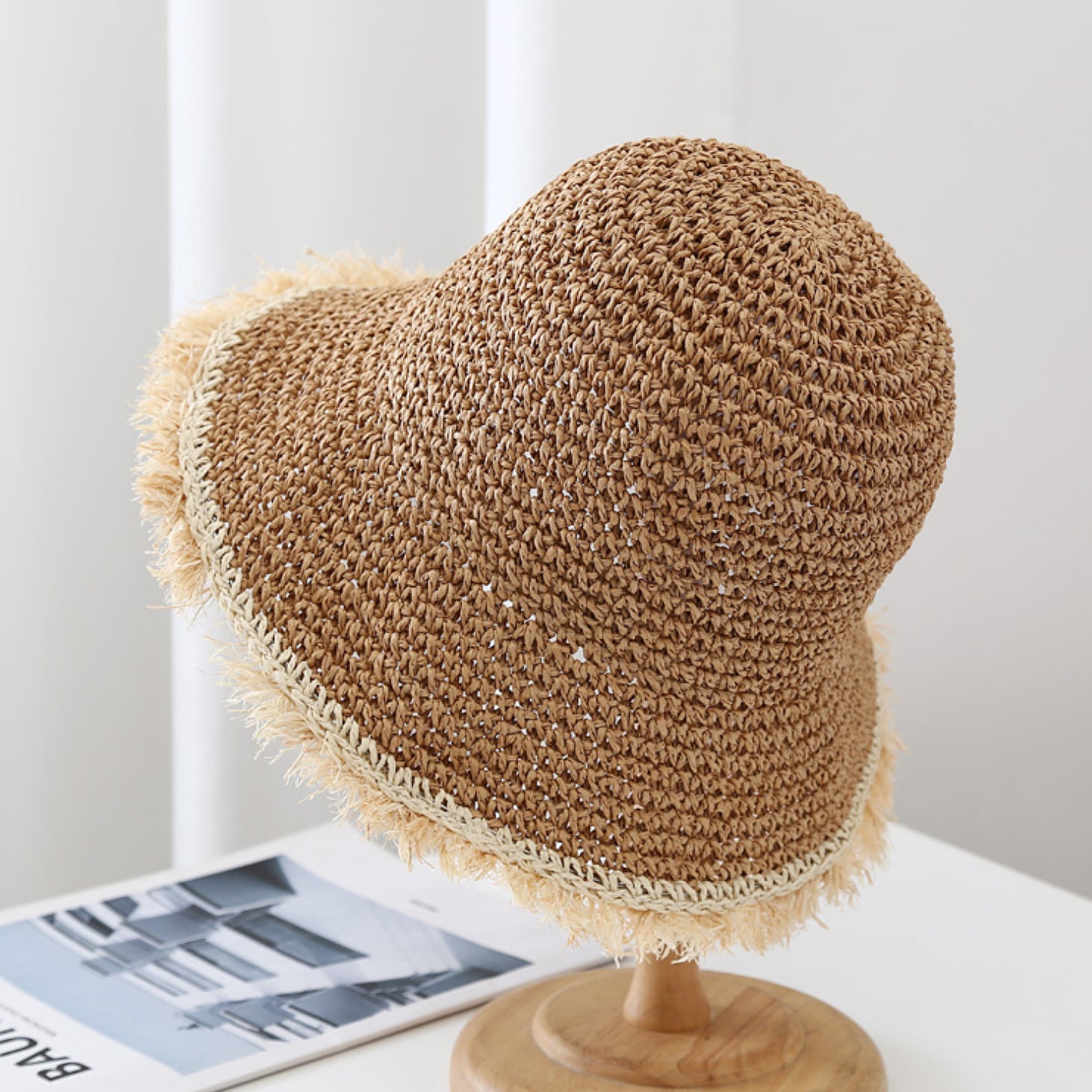 Women's Straw Hat with Fringes – Wide Brim Korean Style Summer Hat