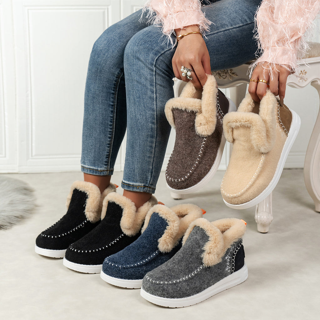 Women's Winter Lined Shoes | Warm Fleece Slip-On Comfortable