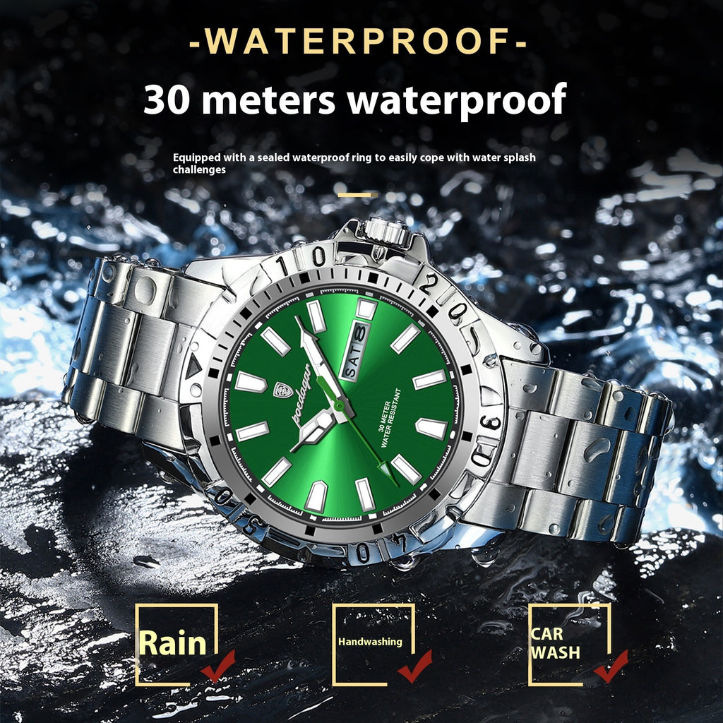 Herren Uhr wasserdicht leuchtend | robust modern Schweizer Stil