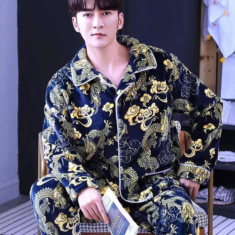 Men's Winter Homewear Set Flannel | Plus Size Loungewear