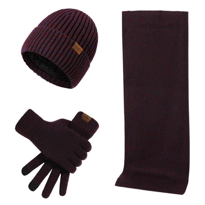 Men's Winter Set Beanie Scarf Gloves Thermal Warm Elegant
