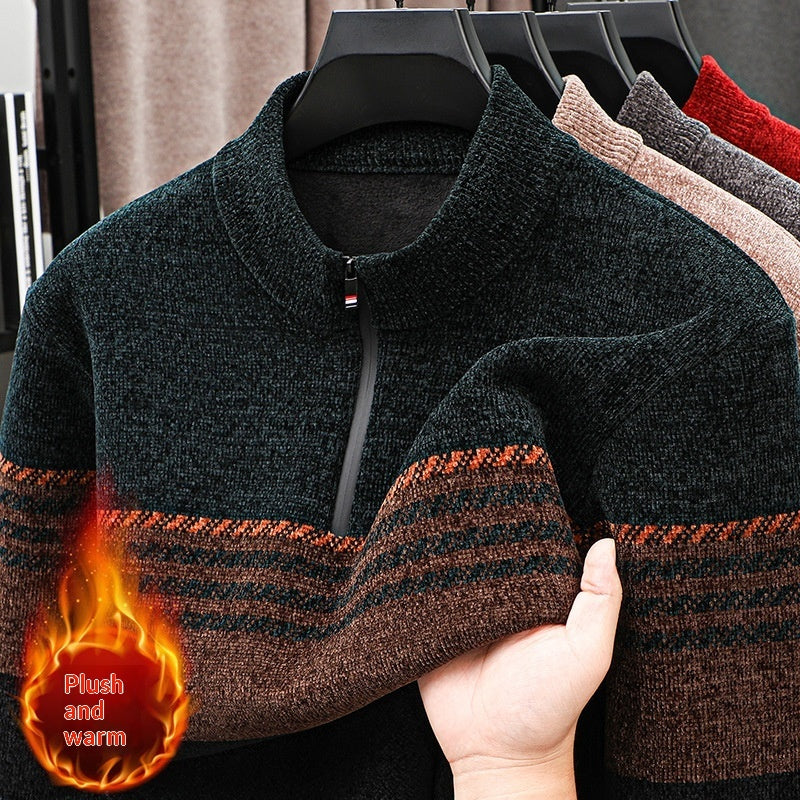Herren Thermo Pullover Half Zip – Extra Dick Gefütterter Sweater