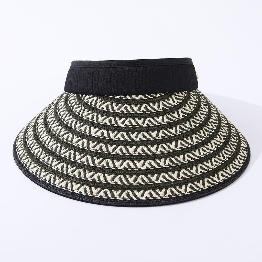 Foldable Women's Straw Hat with Wide Brim – Open Sun Protection Hat