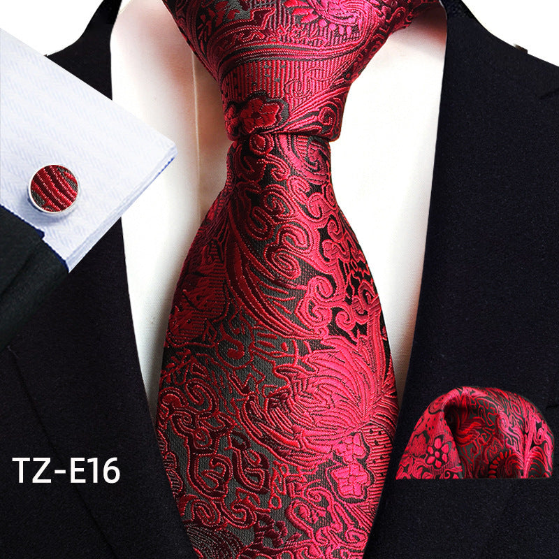 Paisley Tie Set for Men, Elegant 3-Piece, Business Wedding