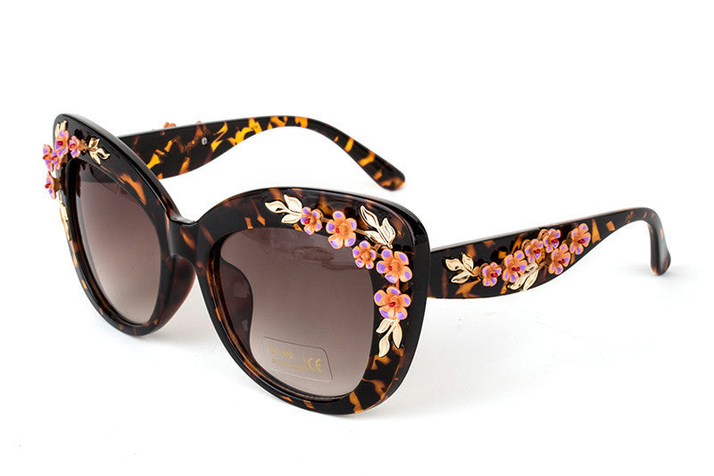 Damen Sonnenbrille Blume – Elegante Fashion Brille Floral