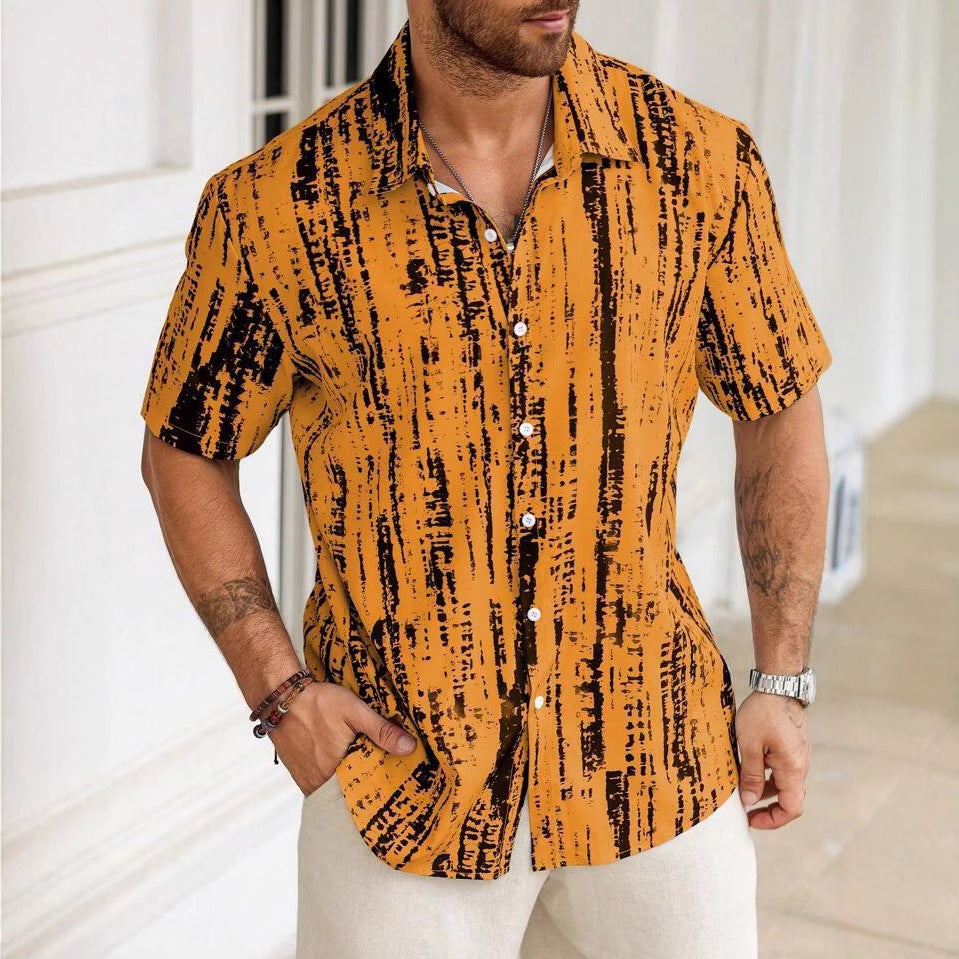 Men's Short-Sleeve 3D Print Shirt | Wrinkle-Free Summer Trend