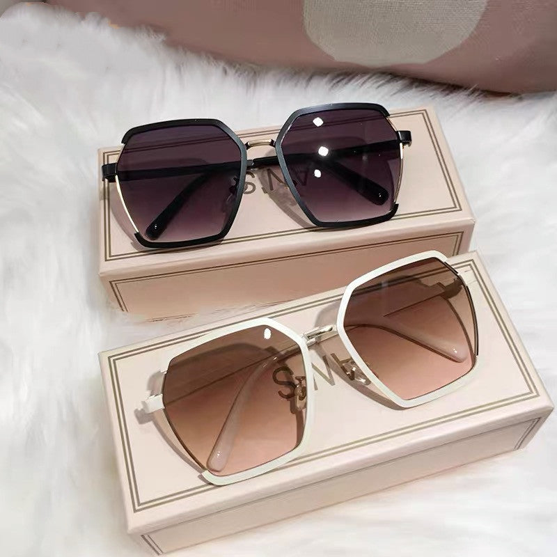 Vintage Halbrahmen Sonnenbrille Damen | Oversize UV400 Luxus