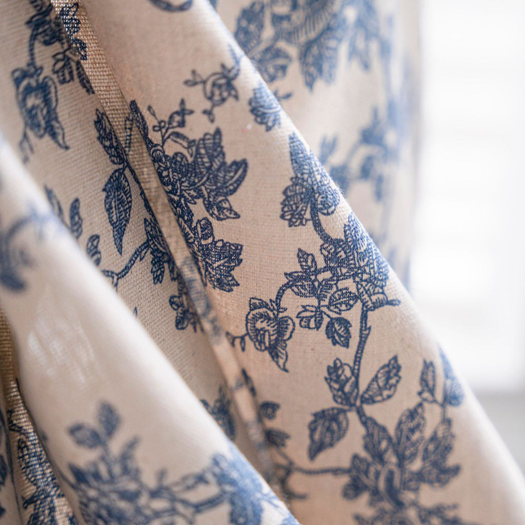 Bistro Gardine Baumwolle Leinen | beige Print Quasten Küche