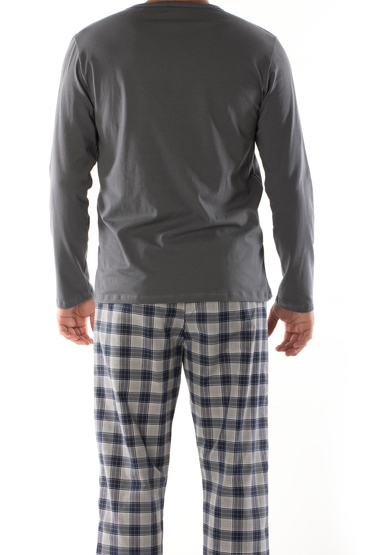 Herren Baumwoll Pyjama Langarm | Bequeme Nachtwäsche Set