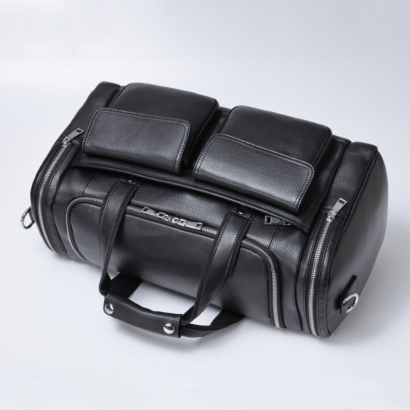 Men's Leather Travel Bag Large Capacity – Hand Luggage Weekender Premium