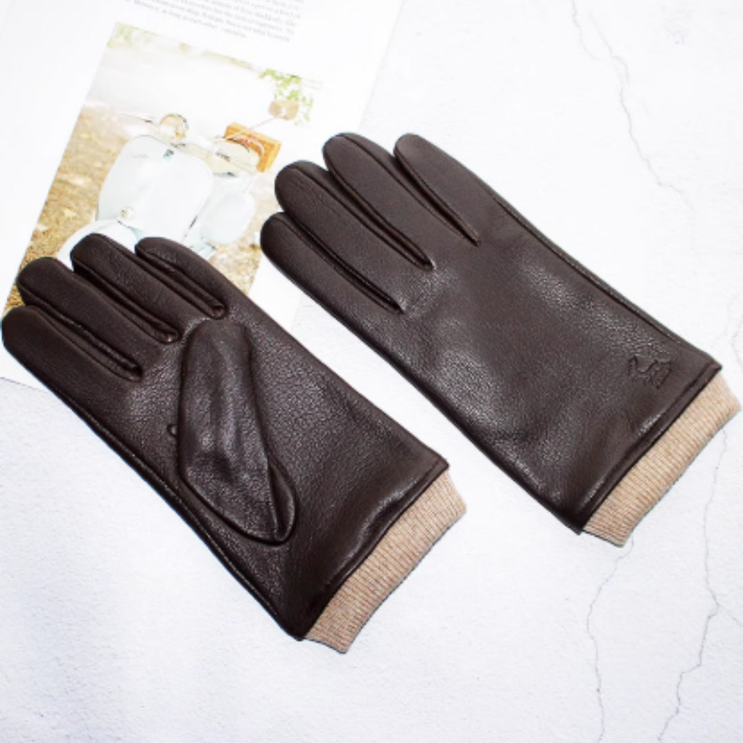 Men's Leather Motorcycle Gloves robust genuine leather stylish