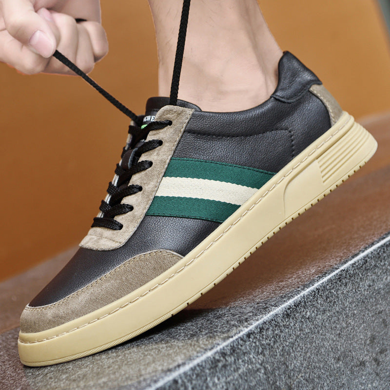 Men's Leather Lace-up Shoes Cowhide | Casual Comfort