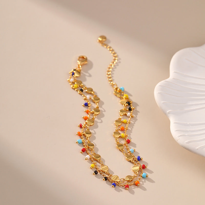Colorful Boho Anklet with Beads – Ethnic Anklet in Summery Candy Design