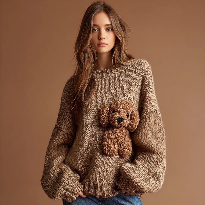 Women's Round Neck Knitted Jumper – Long Sleeve Basic for Layering & Everyday Wear