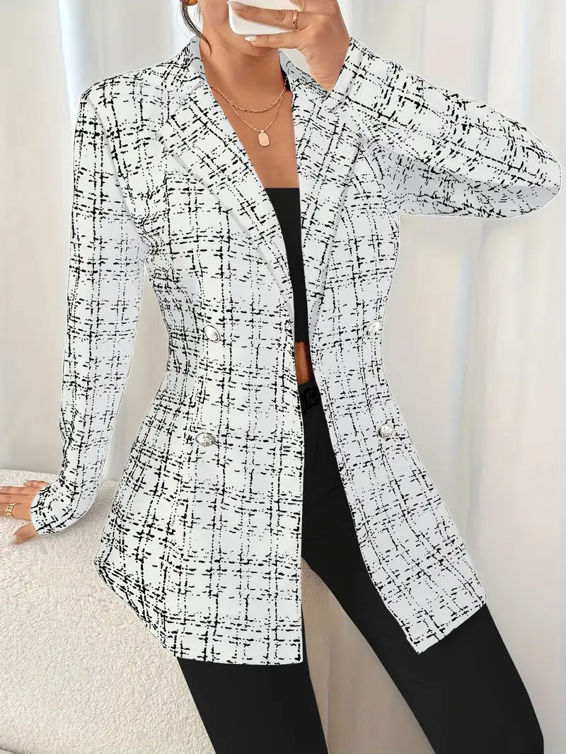 Damen Plaid Mantel Elegant | Slim Fit Winterjacke Chic