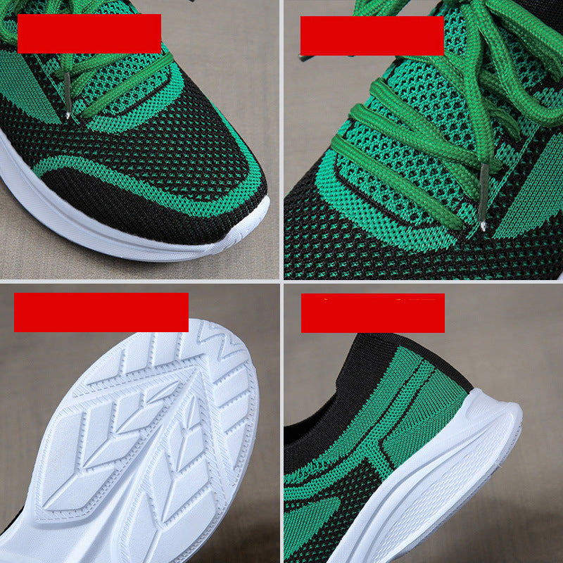 Women's Mesh Sports Shoes Green Black | Breathable Sneakers