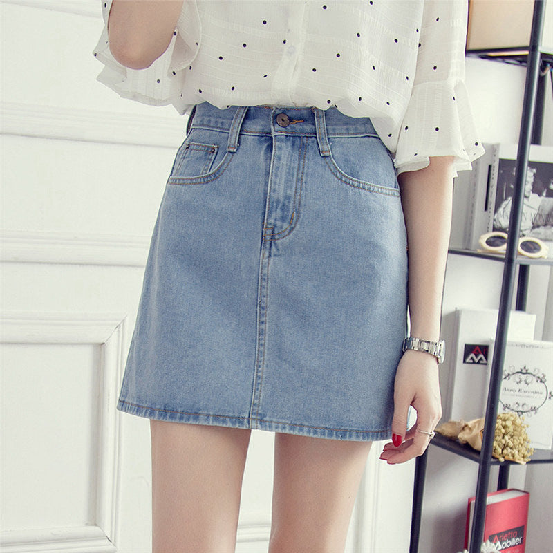 Koreanischer Damen Minirock | High Waist Rock mit Taschen