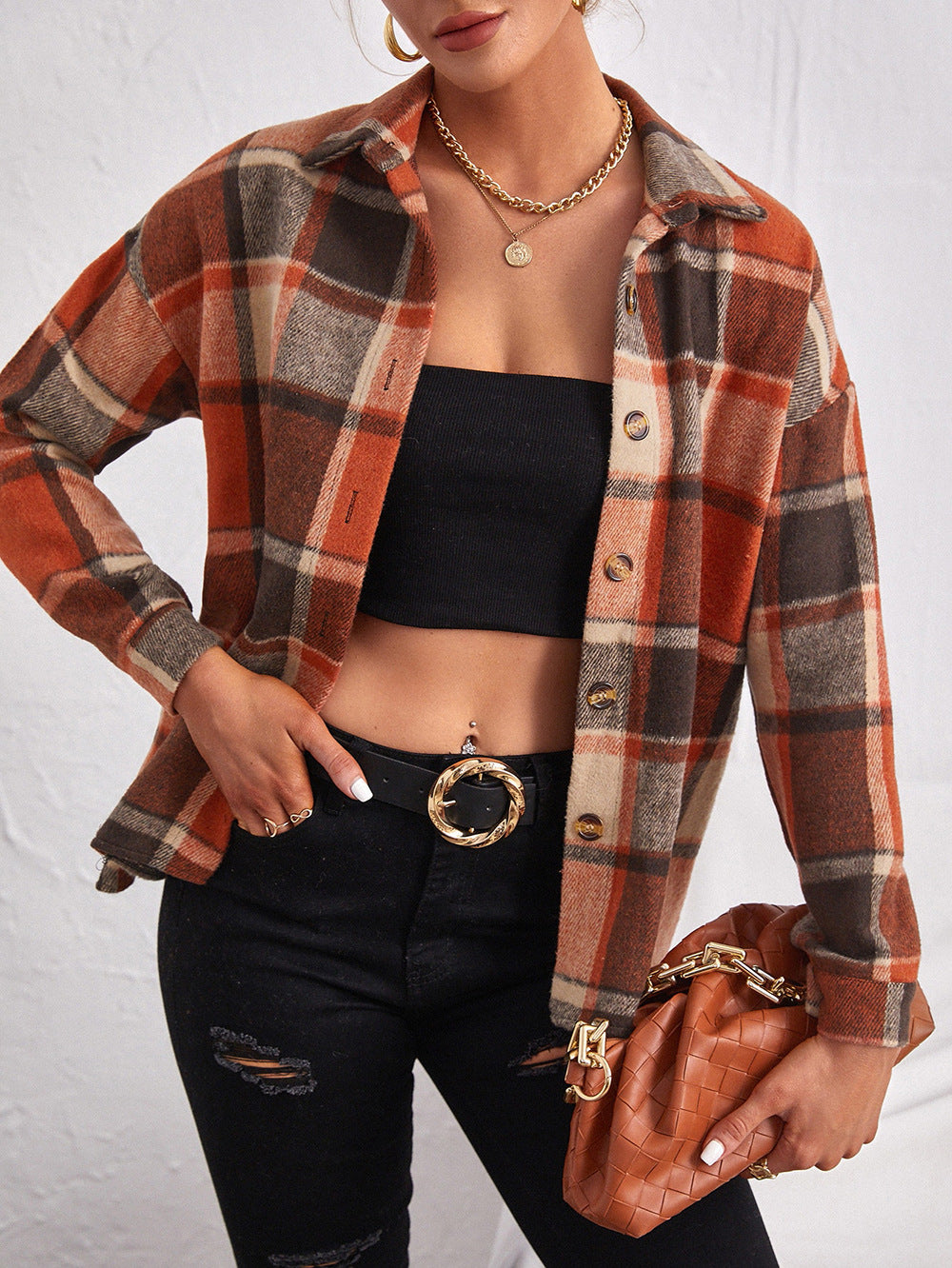 Checked Women's Wool Coat | Elegant Commuter Jacket