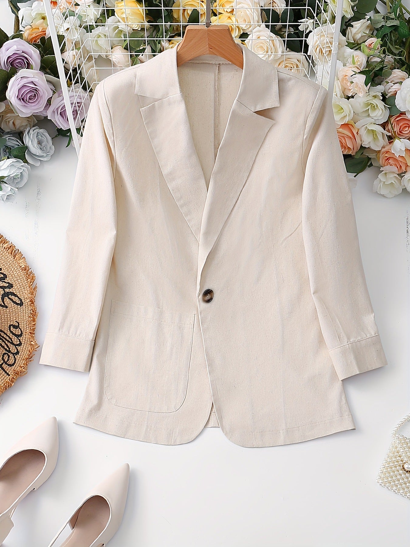 Eleganter Damen Blazer in Hellgrau – Zeitlos & Perfekt Kombinierbar