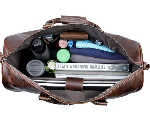 Large Genuine Leather Trolley from Cowhide – Premium Travel Suitcase