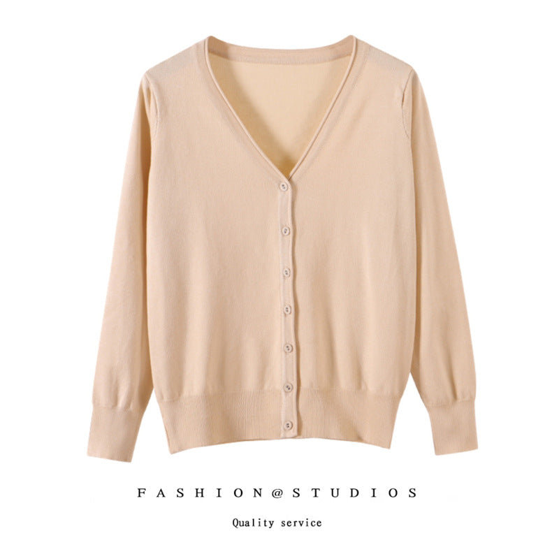 Women's Slim Fit Knitted Cardigan – Plus Sizes Spring Autumn