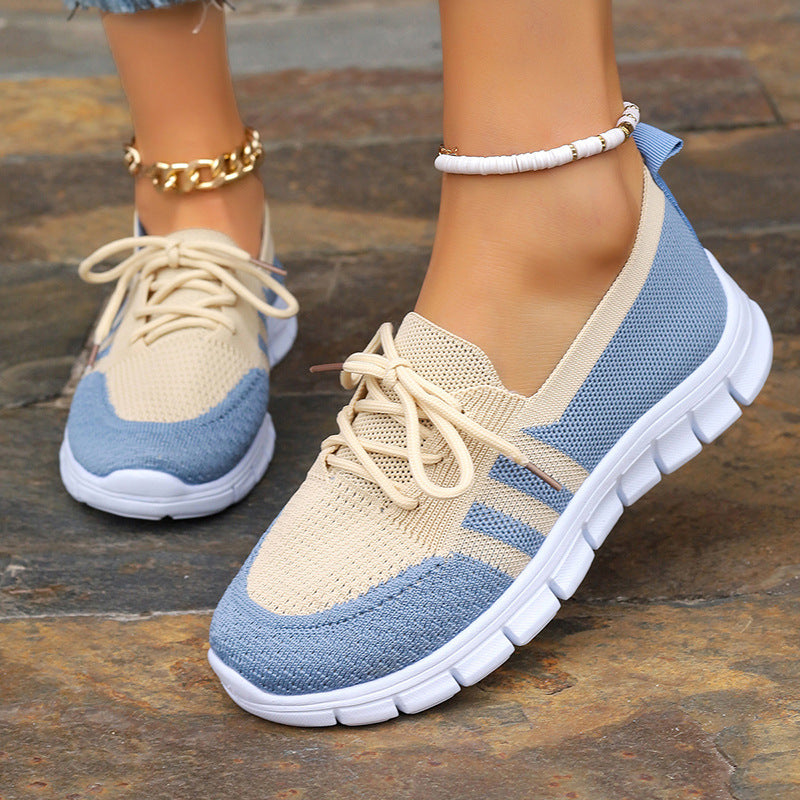 Women's Lightweight Flyknit Sneakers | Breathable Sports Casual Shoes