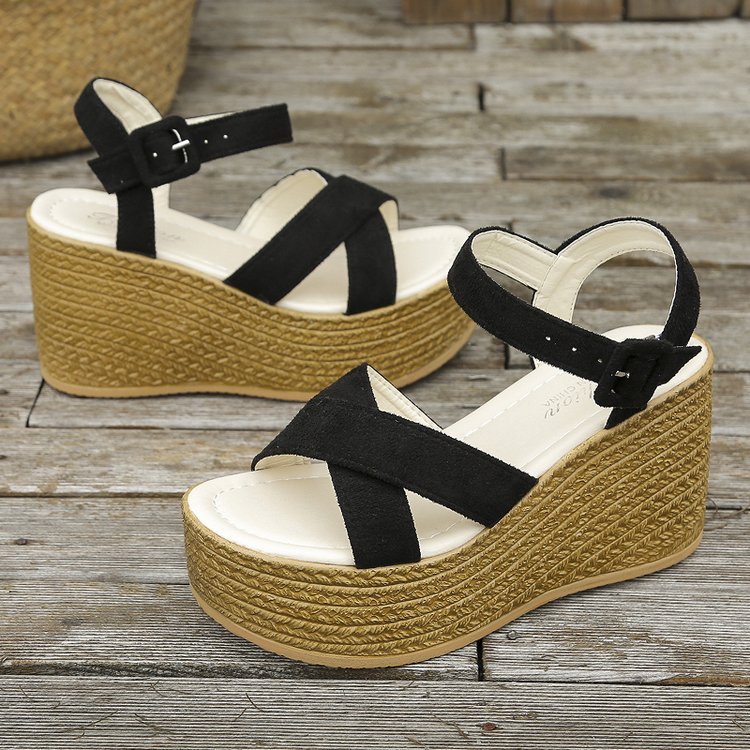 Women's Wedge Sandals Cross Strap Hemp | Summer Comfortable Non-Slip Shoes