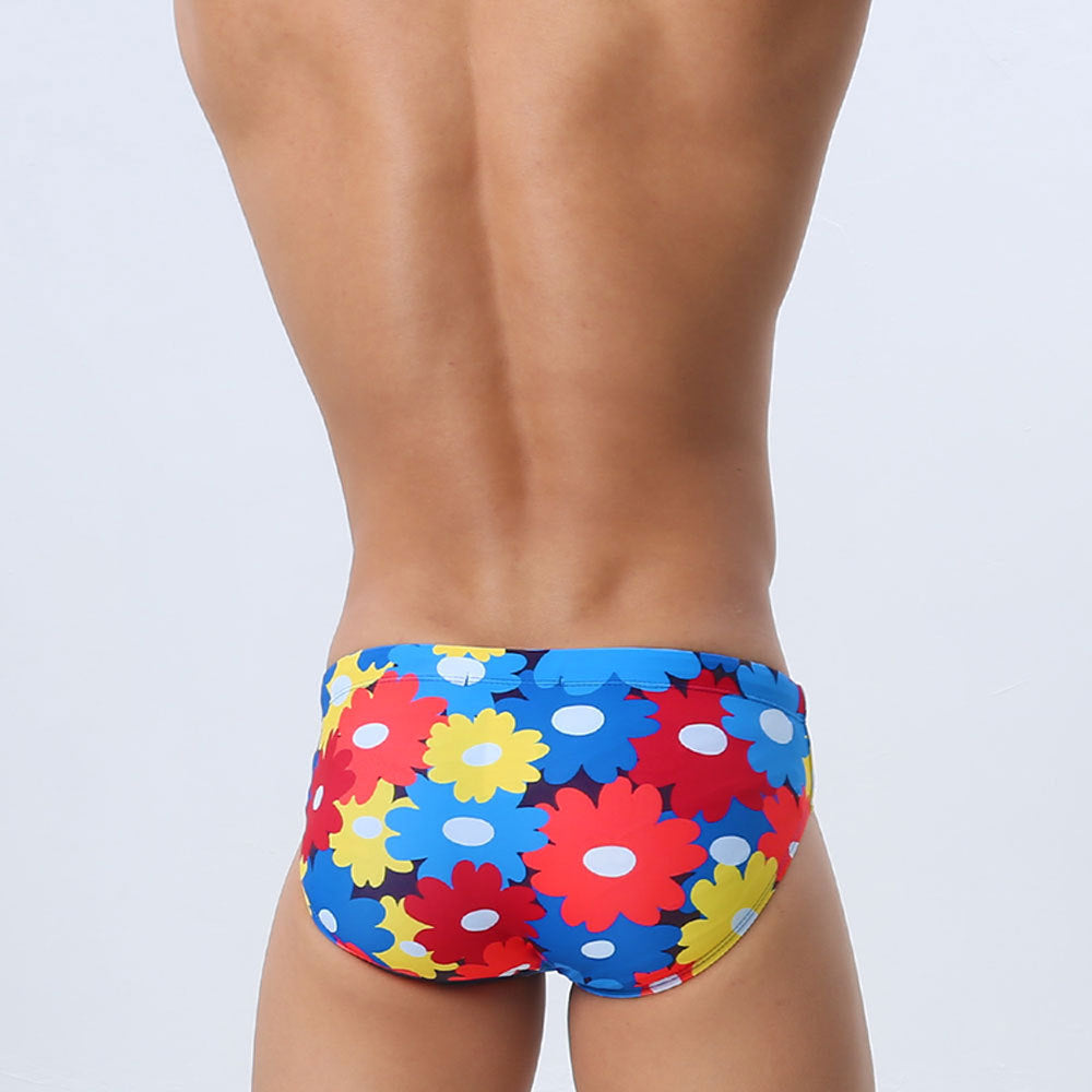 Men's Floral Swim Briefs – Colorful Swimwear with Tropical Print