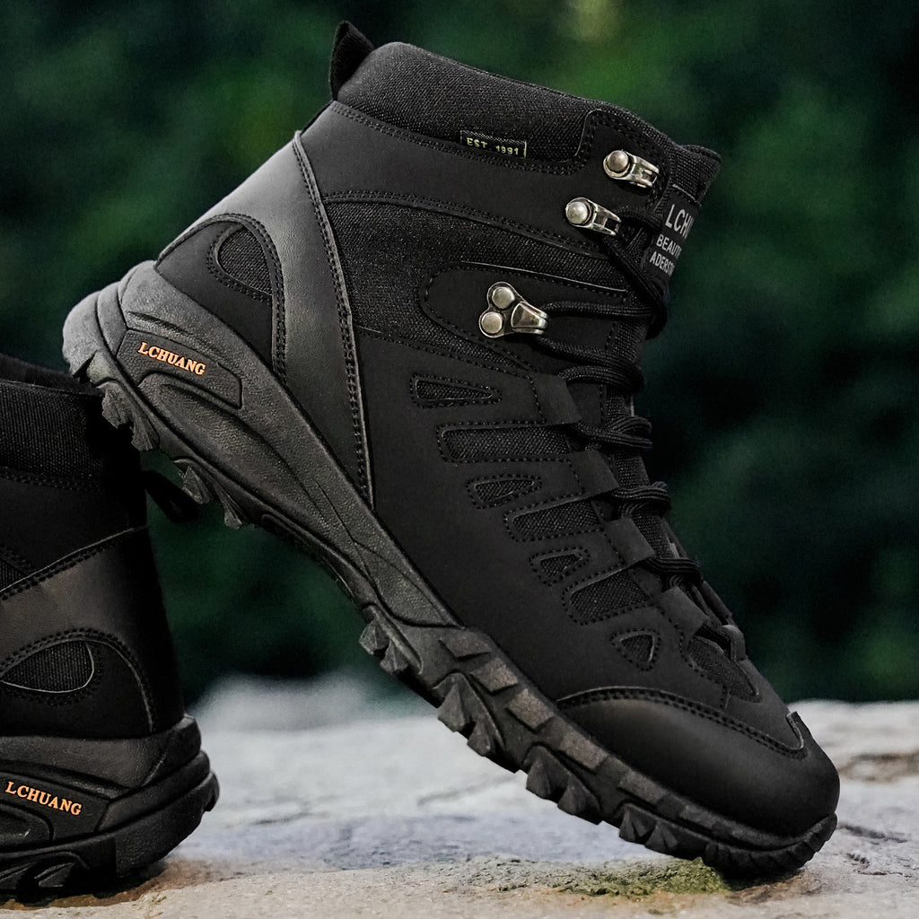 Men's High Top Lace-Up Winter Boots – Martens Style Leather Ankle Boots