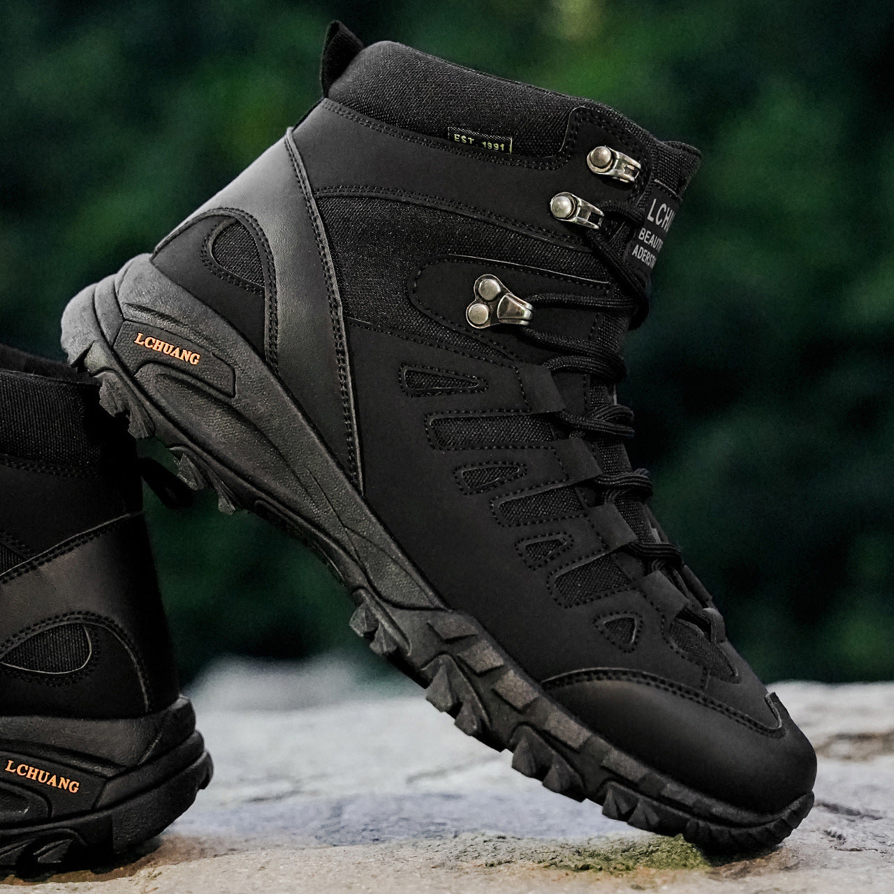 Men's High Top Lace-Up Winter Boots – Martens Style Leather Ankle Boots