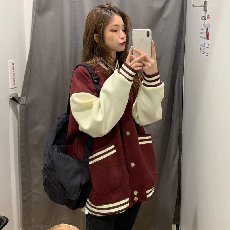 Women's Preppy Jacket | Fashionable Casual Varsity Jacket