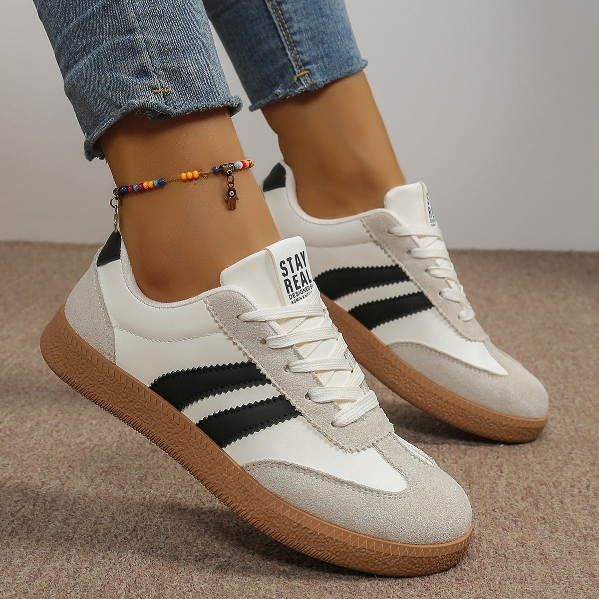 Modische Damen Weiße Sneaker | Elegante Freizeit Schuhe