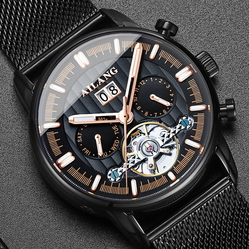 Men's Tourbillon Automatic Watch | Luxury Multifunction Mechanical