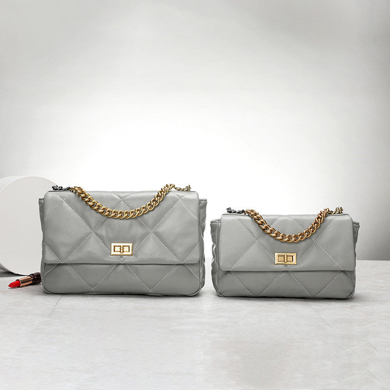 Lambskin Women's Bag Chain Shoulder Bag Rhombus Elegant
