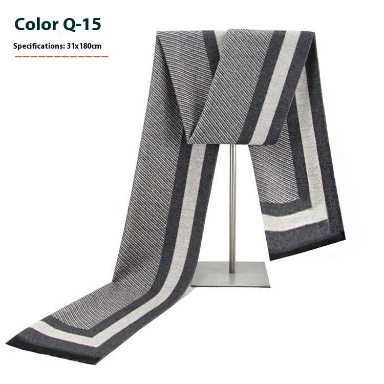 Men's Business Scarf striped soft warm elegant winter