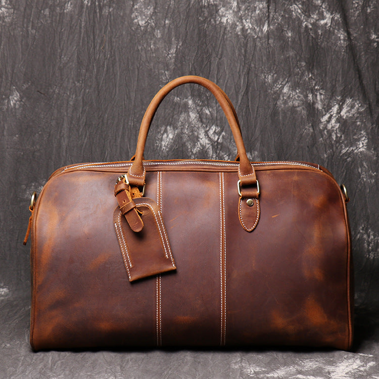 Men's Leather Travel Bag – Shoulder Crossbody Duffel Bag Premium