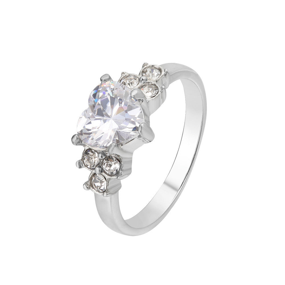 Eleganter Damen Hochzeitsring mit Zirkon – Titanstahl Diamantoptik Ring