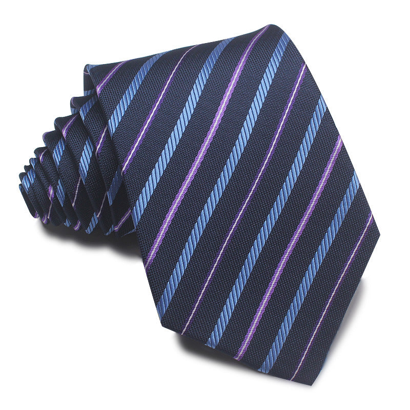Men's Tie 8cm Striped Business Elegant Red Blue Black