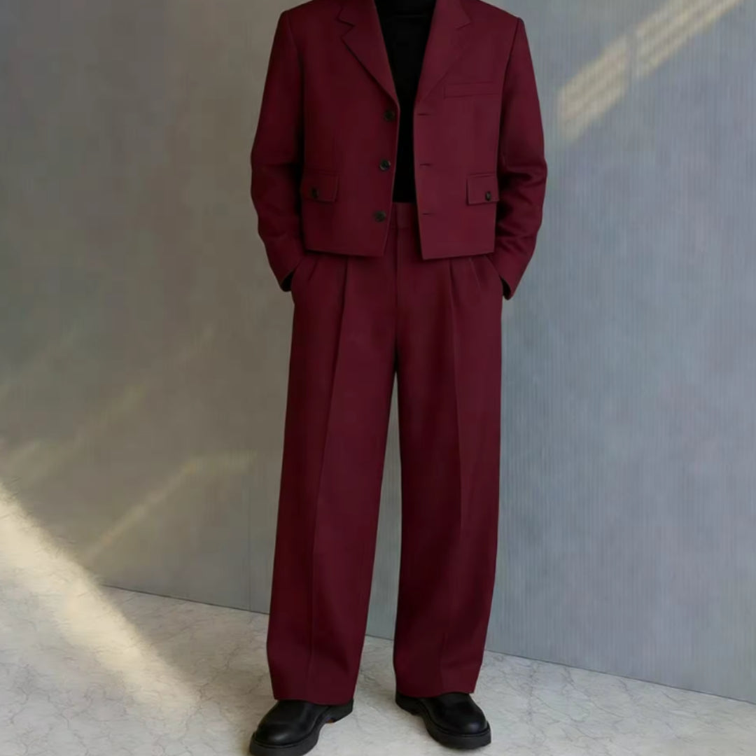 Men's Luxury Two-Piece Suit – Elegant Modern Jacket and Trousers