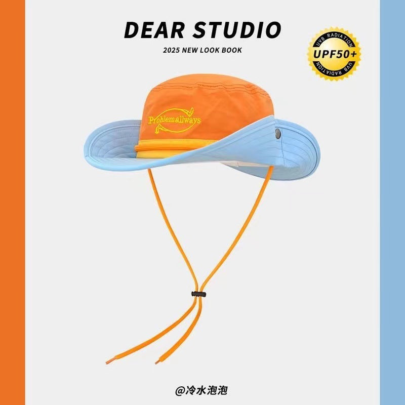 Women's Color Block Fisherman Hat – Stylish Sun Protection Bucket Hat