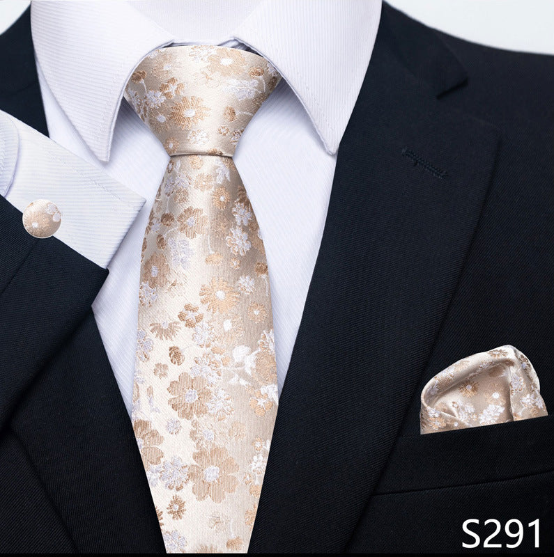 Men's Tie Set Business Scarf Cufflinks Elegant