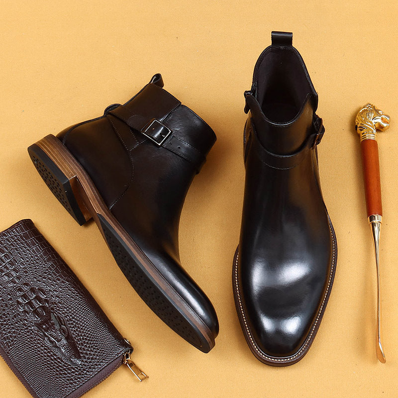 Men's Business Ankle Boots with Genuine Leather Lining – Elegant Formal Ankle Boots