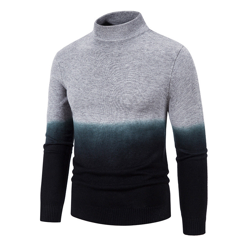 Men's Thermal Mid Neck Pullover – Gradient Knit Sweater