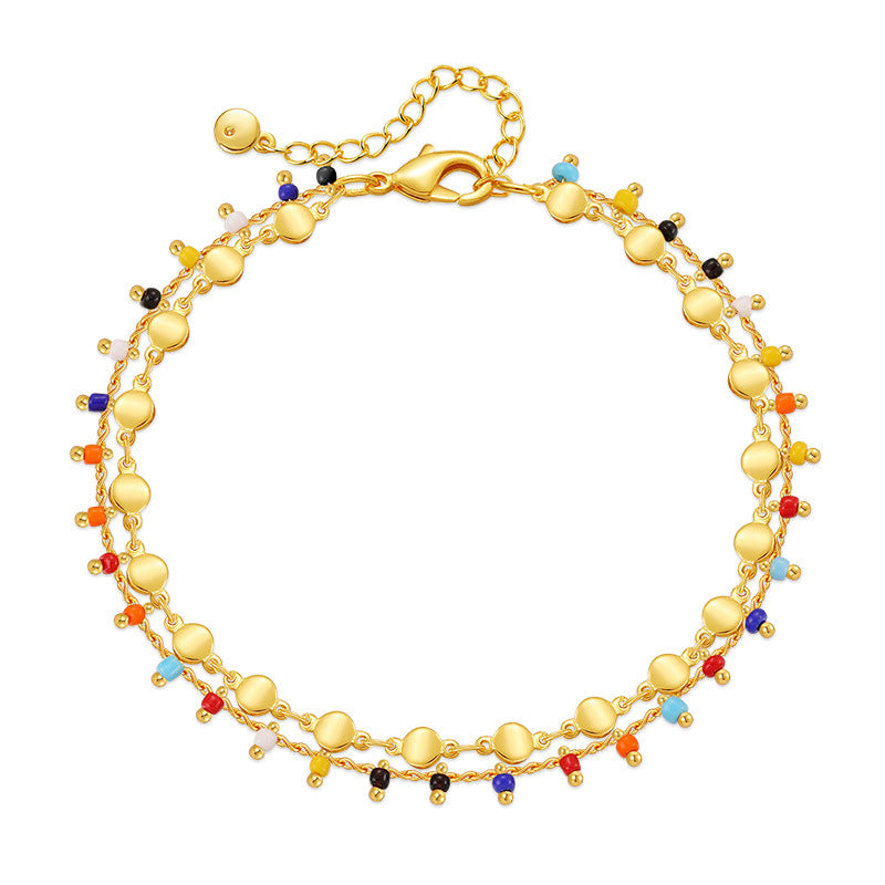 Colorful Boho Anklet with Beads – Ethnic Anklet in Summery Candy Design