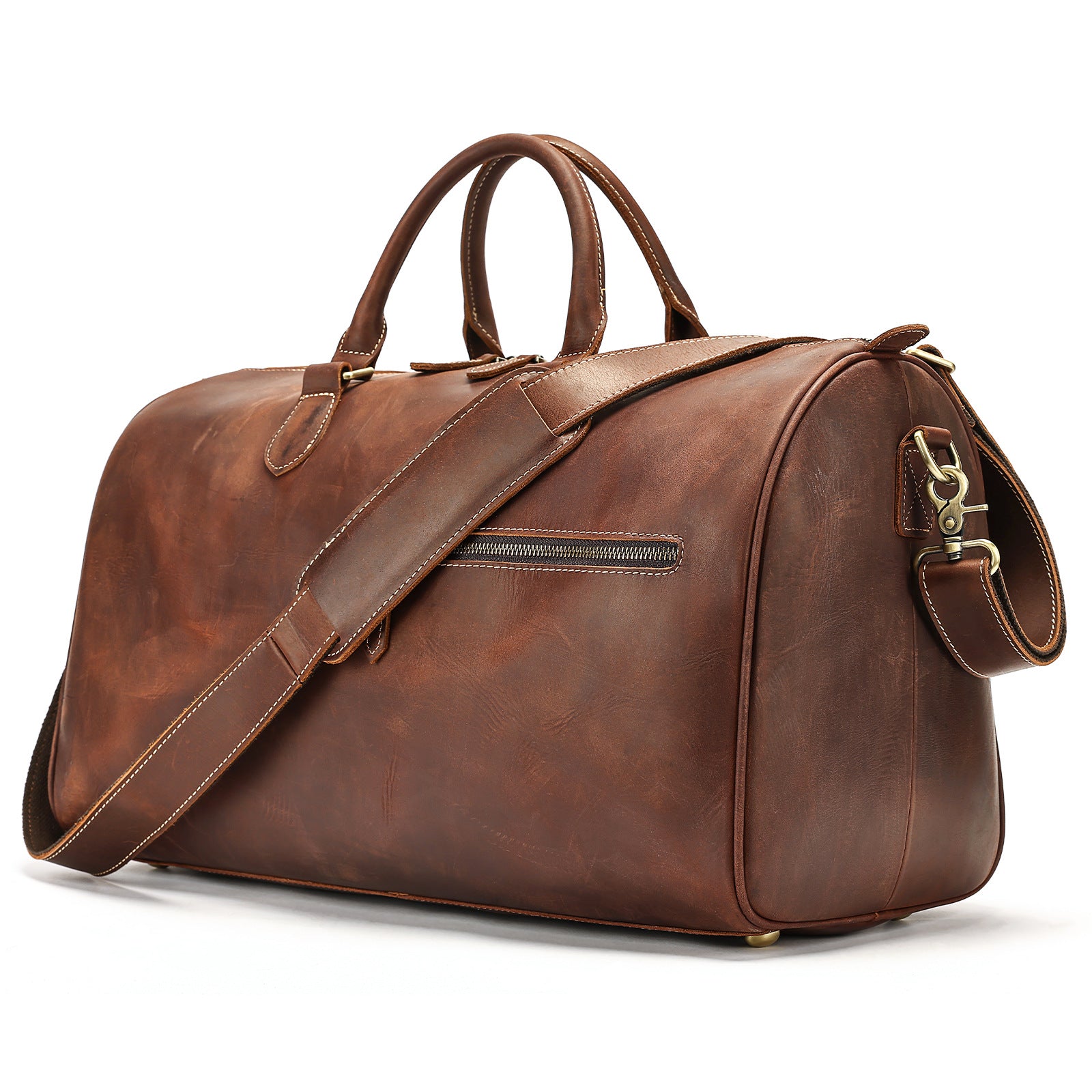Vintage Leather Shoulder Bag Large Travel Bag | Crossbody Stylish